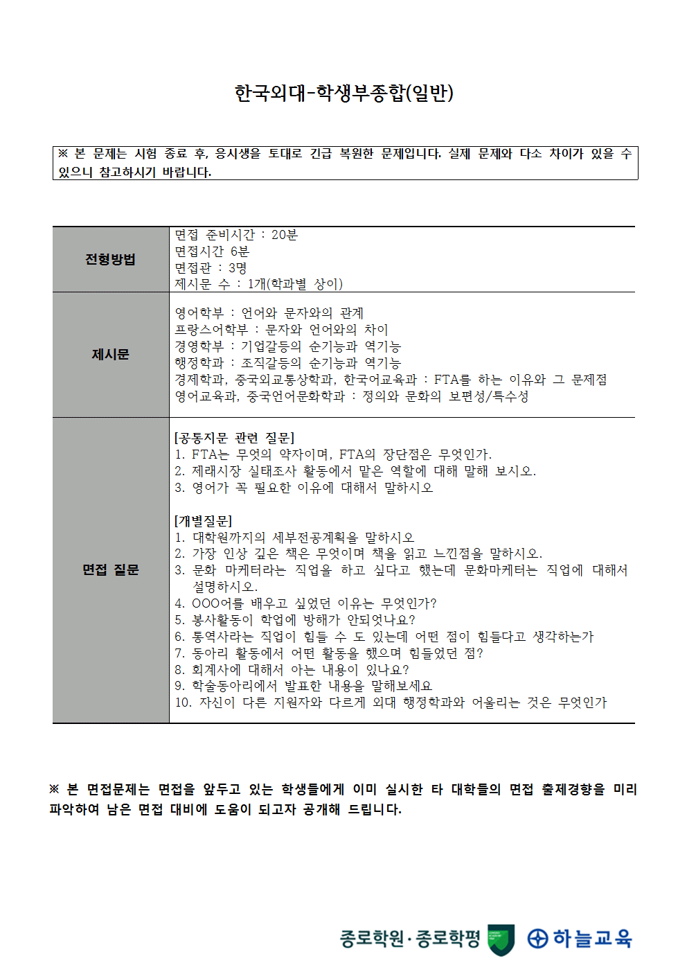 종로학원하늘교육